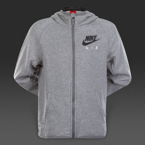 Nike Sportswear Brushed Fleece Full-Zip Hoody Dark Grey Heather for Boys